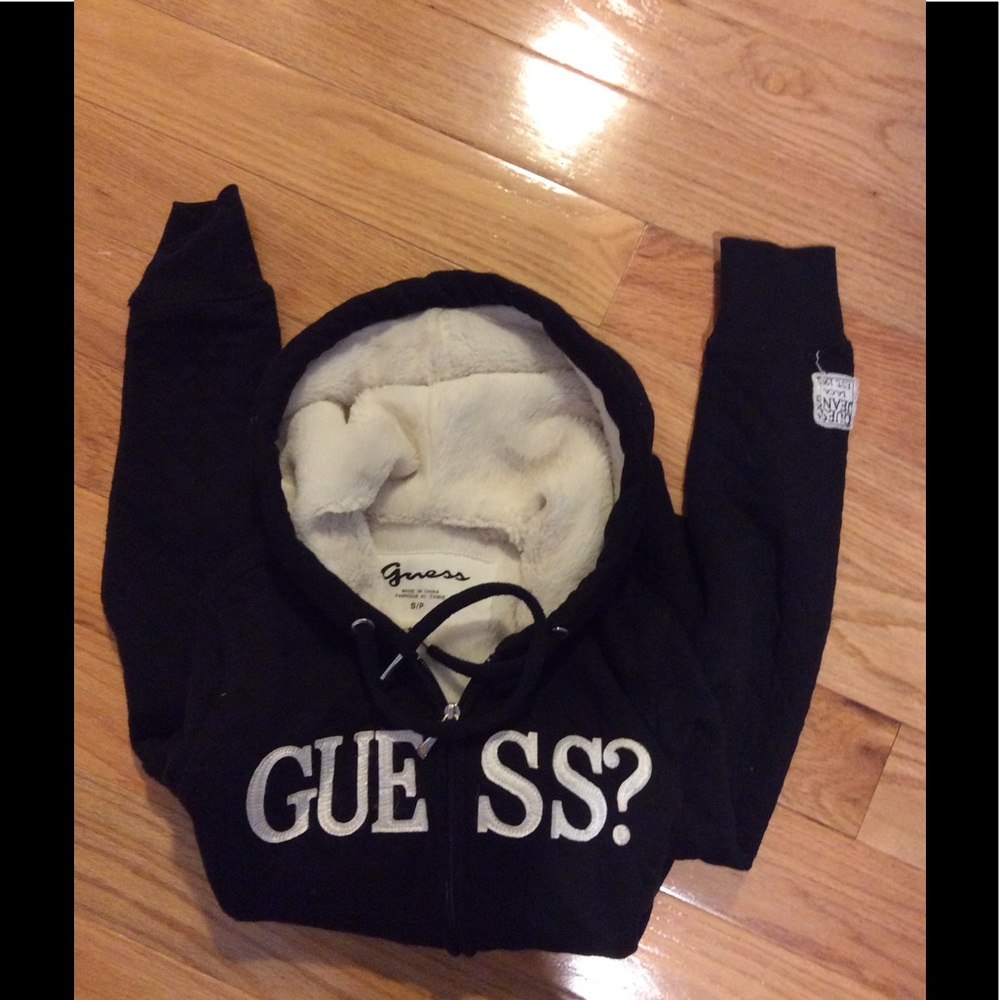 Guess Sherpa Lined Zip-up Hoodie