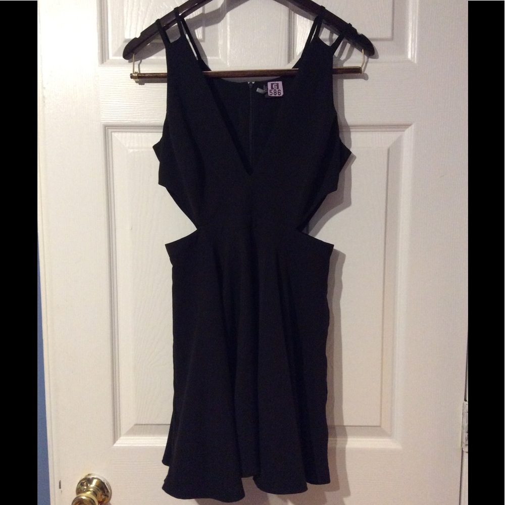 Cutout Skater Dress With Skort Underneath