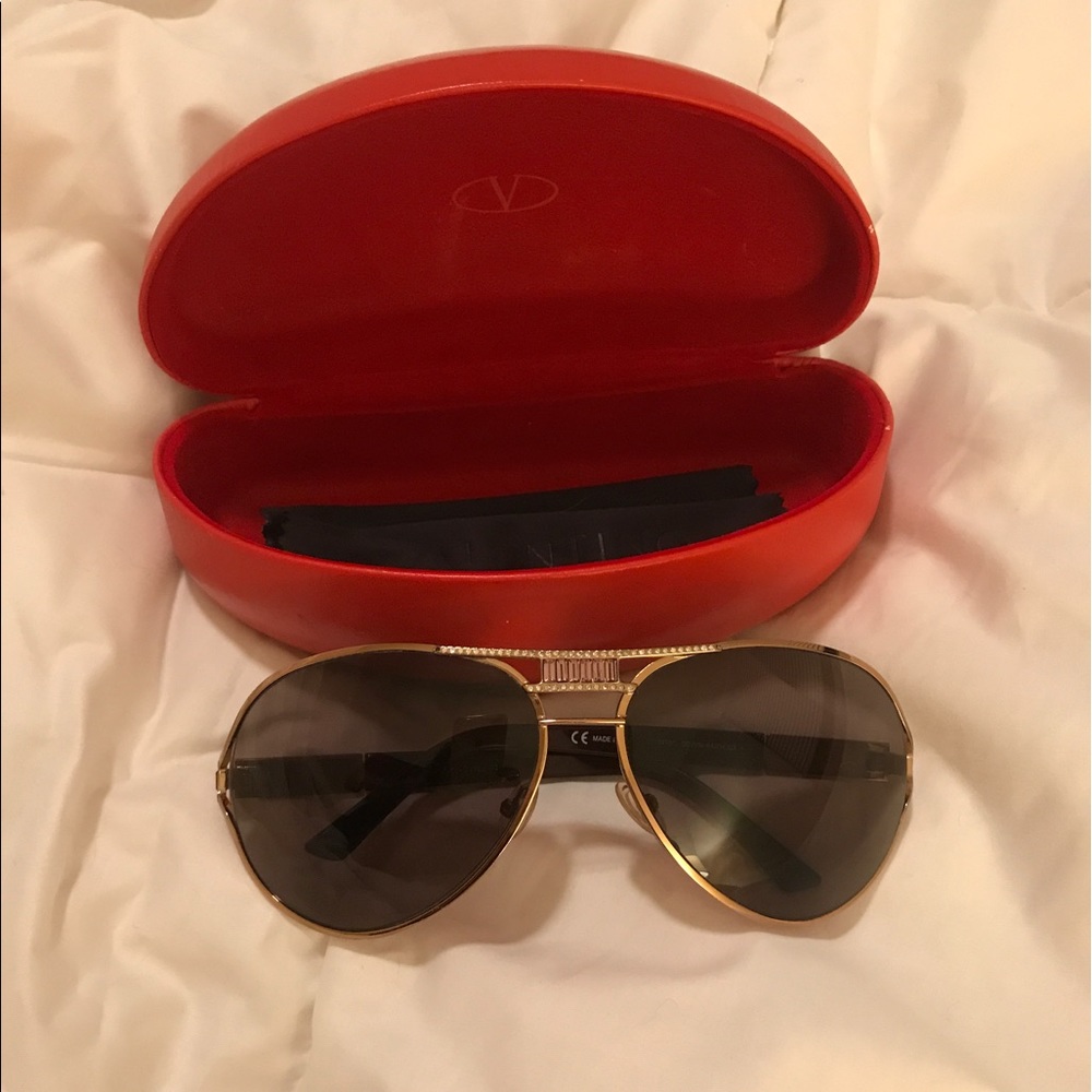 Valentino Aviator sunglasses with crystals.