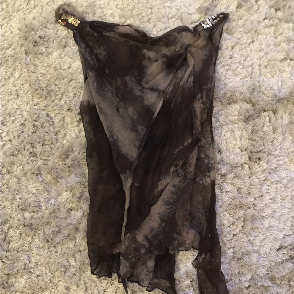 Arden b sheer scoop neck top