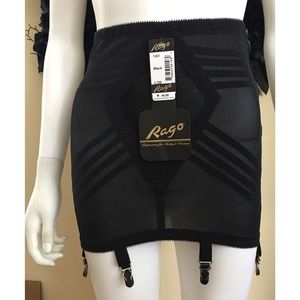 NWT Rago Black Side Zip Girdle Pinup Boudoir