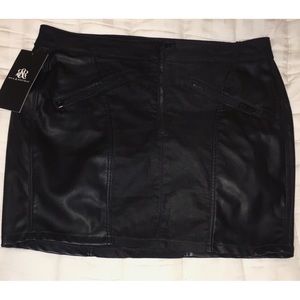 Leather and Fabric Mini Skirt Leather and Fabric Mini Skirt