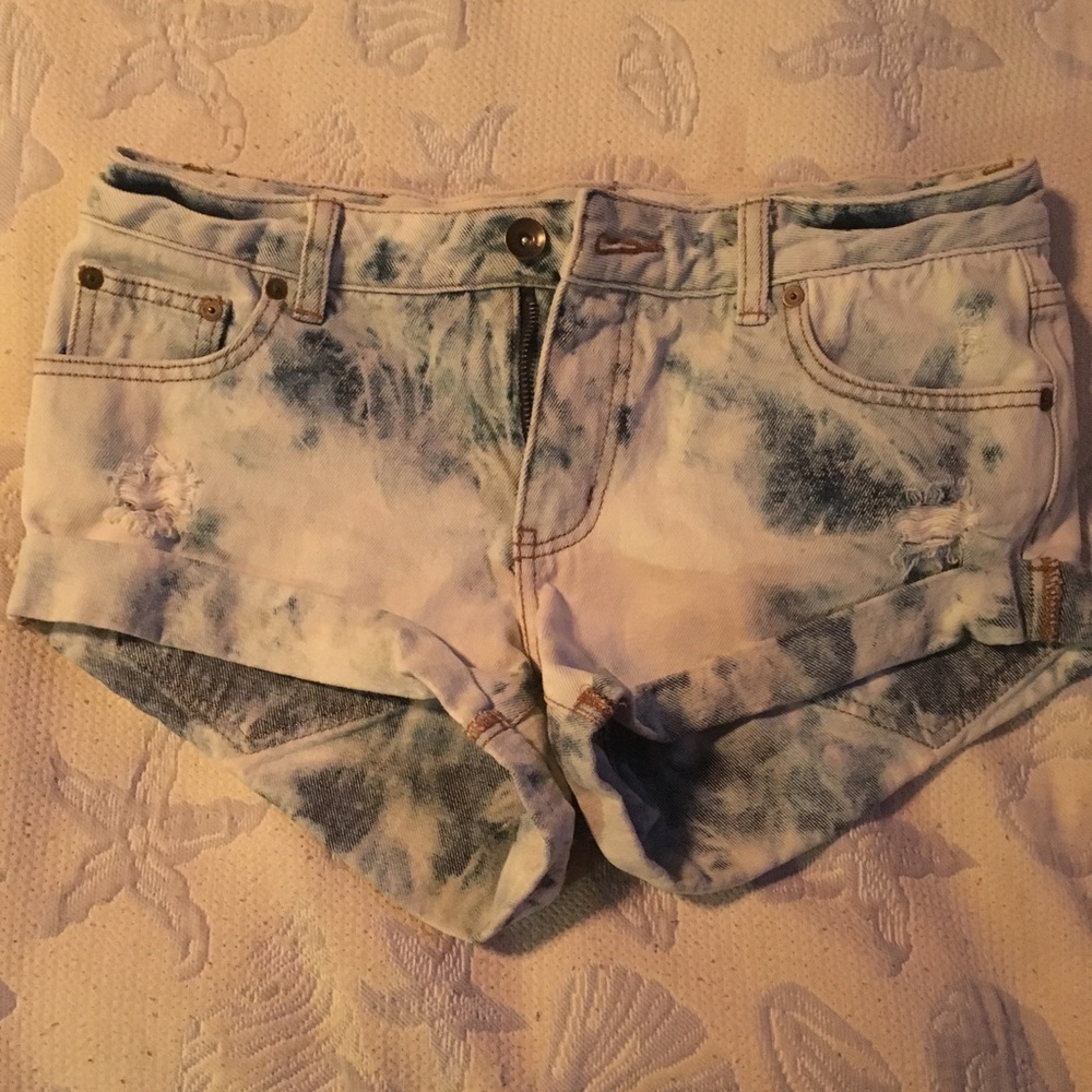 Billabong bleached distressed Jean shorts