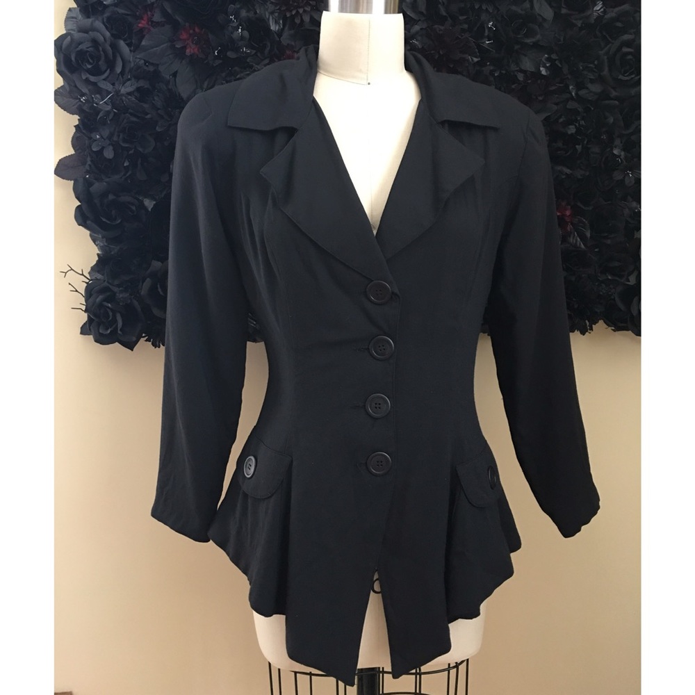 Chic Betsey Johnson Blazer with Shoulder Pads