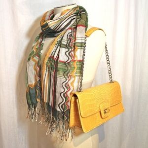 SALE⬇️NWOT—Green/Yellow Graphic Scarf/Sarong—2Left