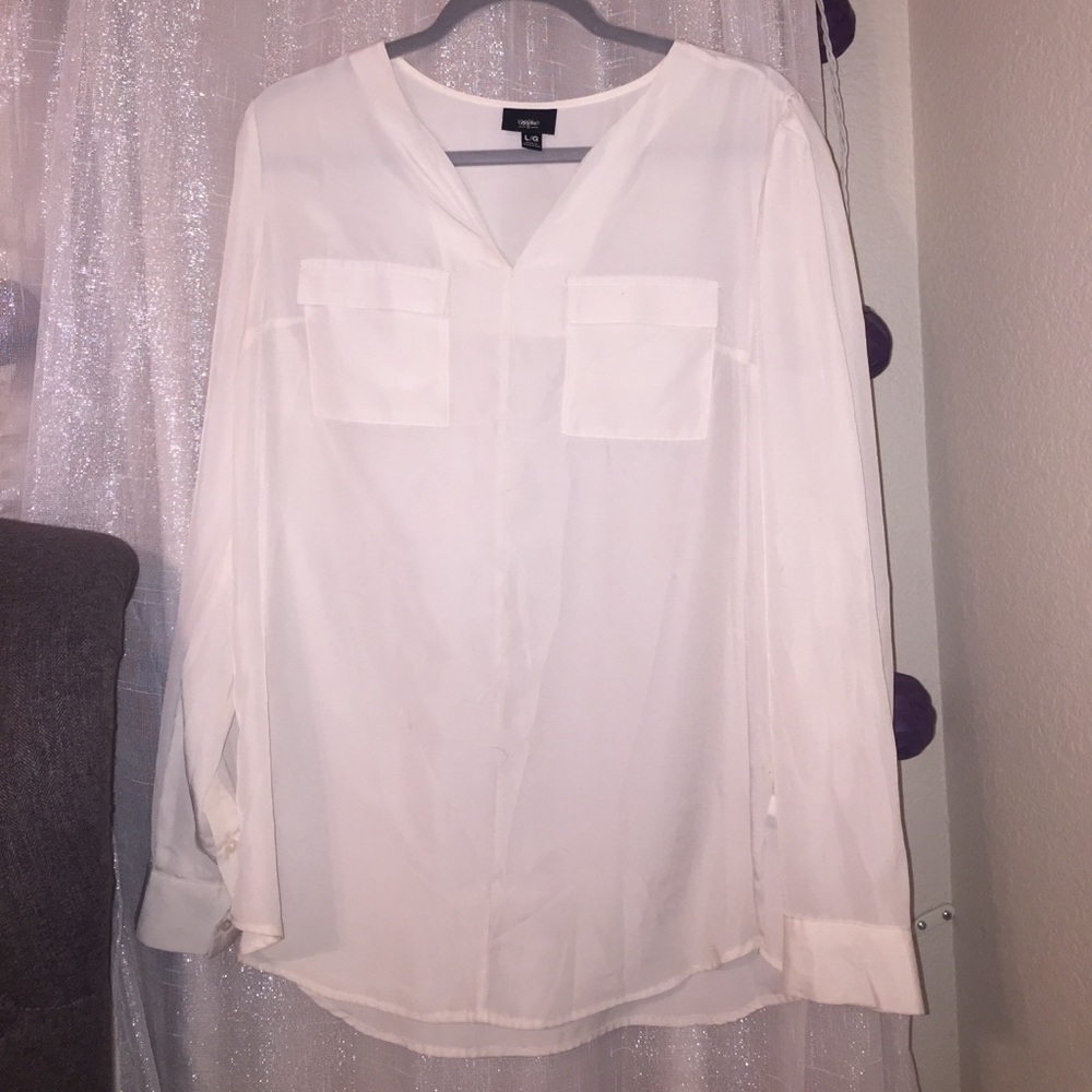 Sheer white blouse