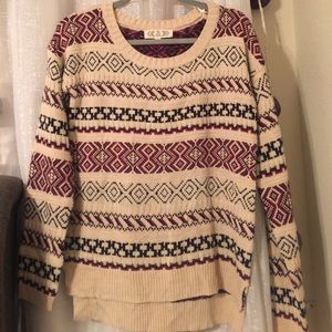 Adorable pink, navy and tan sweater