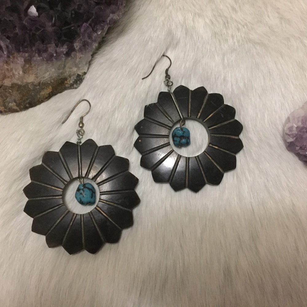 🌺 Sale Turquoise Sun Hoops