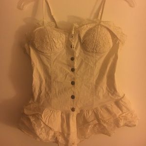 Cream colored lace corset style top! Very cute!