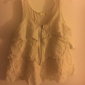 Cream pins and needles lace top! Great condition!