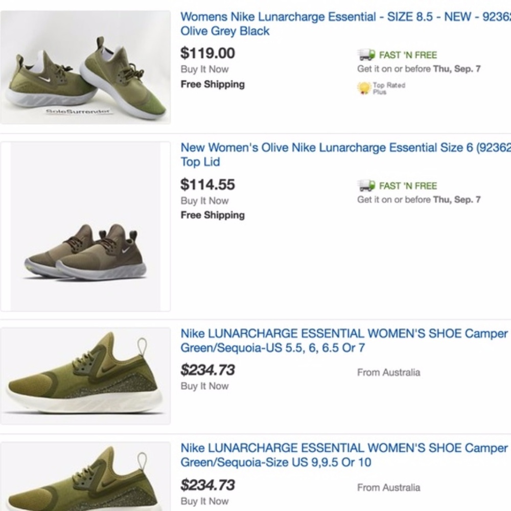 💠1HR SALE Nike Women LunarCharge Essential Olive - Picture 2 of 8