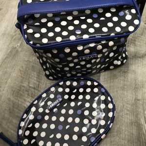 DKNY polka dot cosmetic case