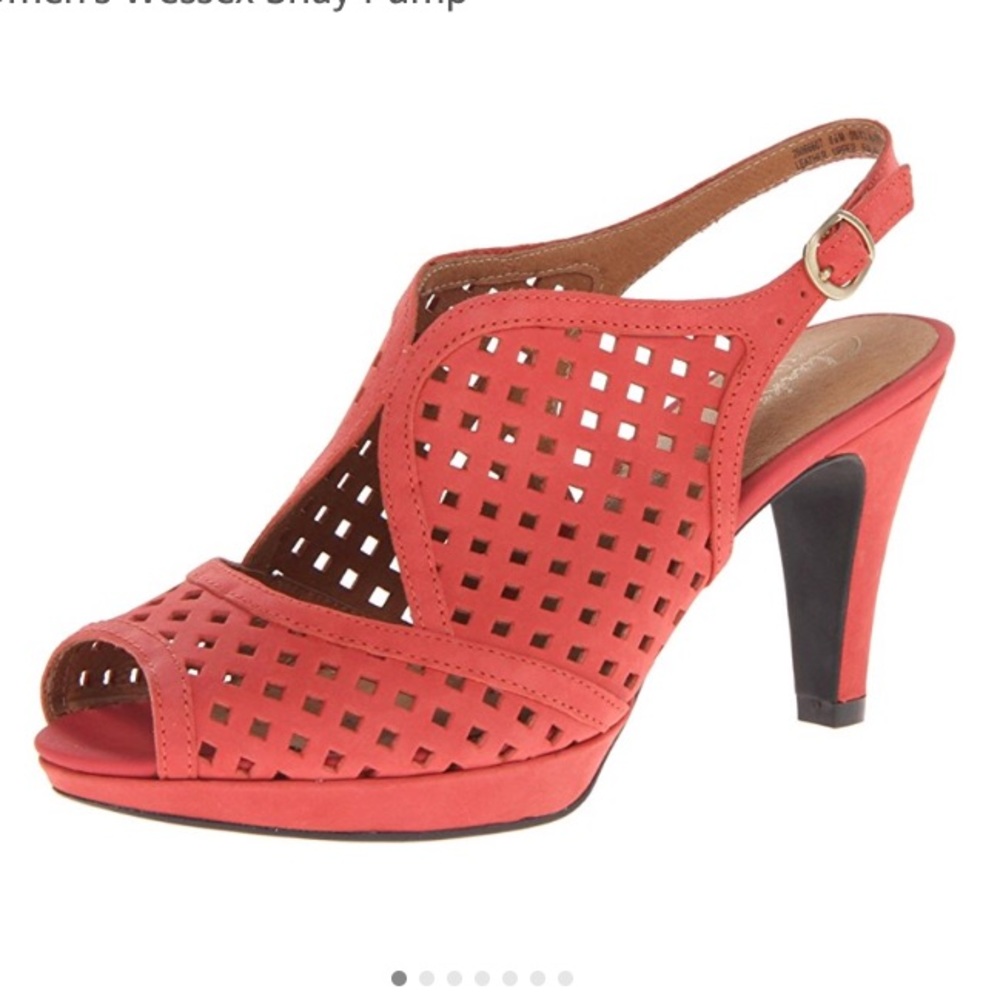 Brand New Clarks Wessex Shay heels Red SZ 6.5