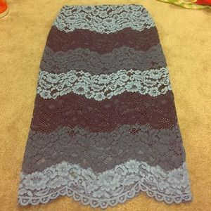 Sandro Blue Lace Skirt