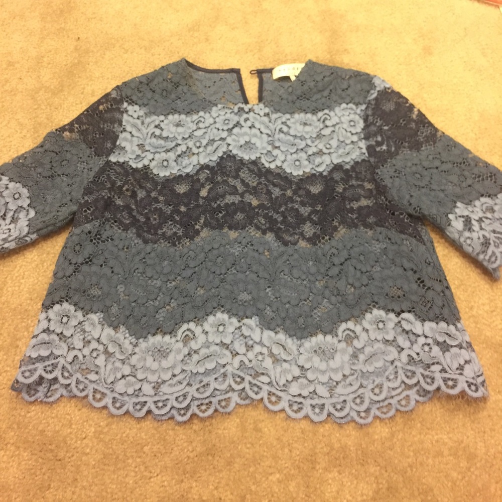 Sandro Blue Lace Top
