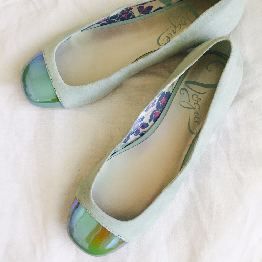 Vogue iridesent Andy cupcake mint blue ballet flat