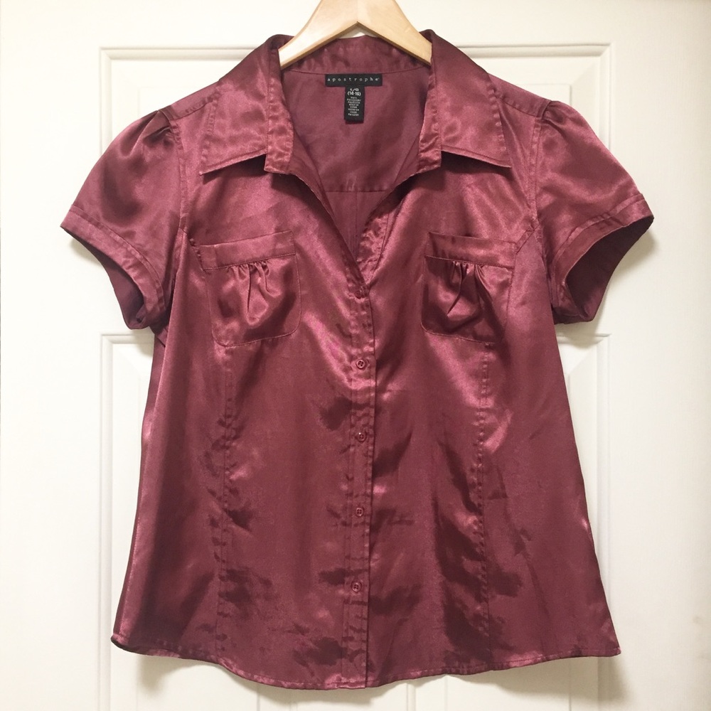 Apostrophe Button-Down Blouse