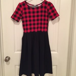 Buffalo Plaid LuLaRoe Amelia Dress size M