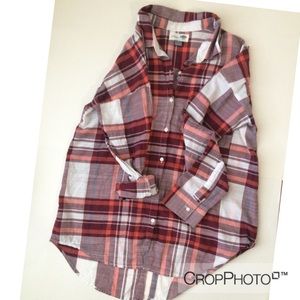 Old Navy Boyfriend Plaid Button Down Shirt