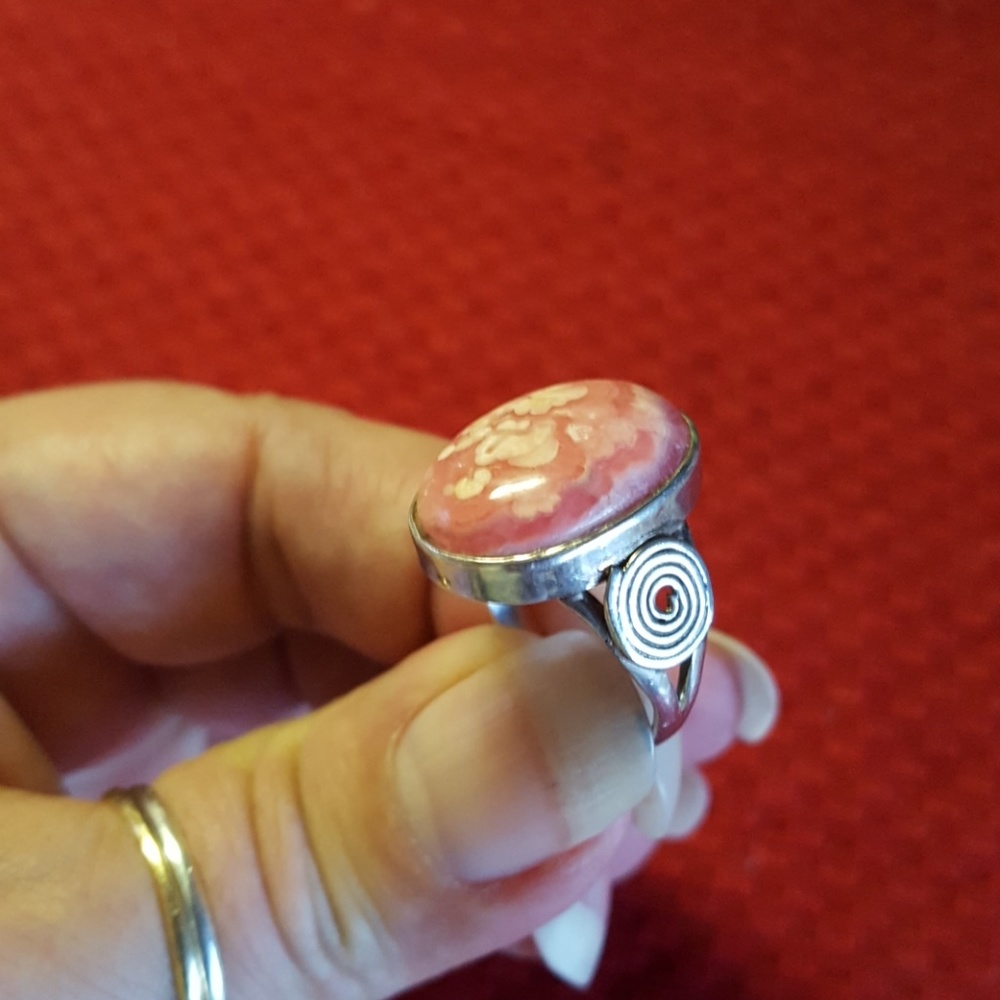 Rhodochrosite ring