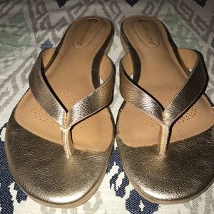 Corso Como Champagne Leather Flip Flops