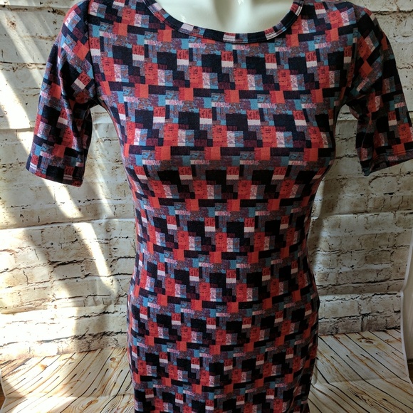 LulaRoe Julia XXS Patriotic Square Print - Picture 2 of 5