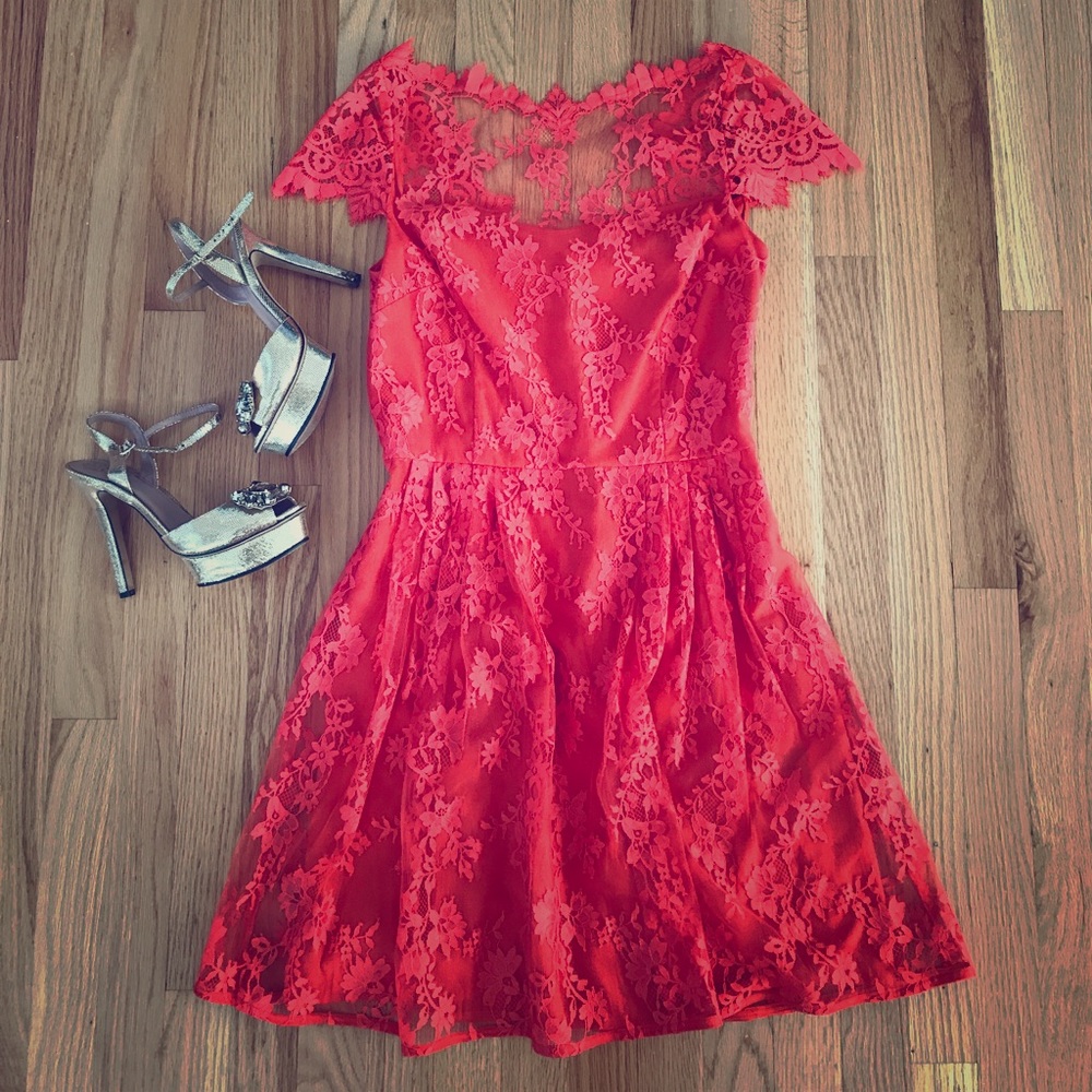 Cynthia Steffe Neon Lace dress, size 8