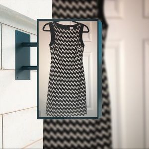 Cache Black and White Sheath dress with Belt
