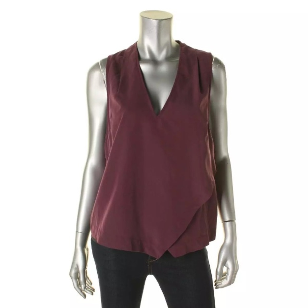 NWT Free People Pleated Crossover Keyhole Blouse