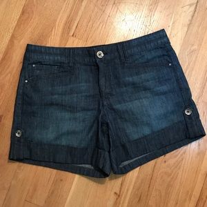 White House black market dark denim shorts 10