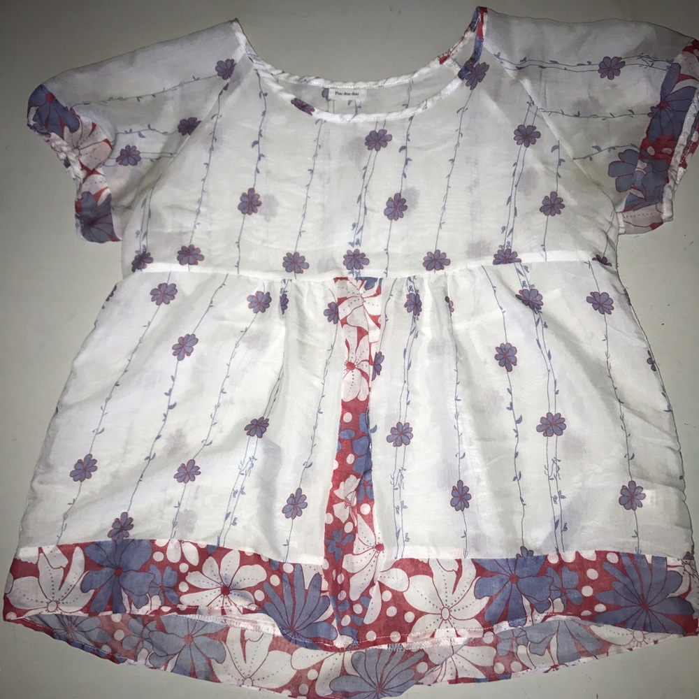 Sheer floral blouse