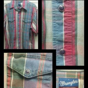 Vintage Wrangler Western Button Down Sz L