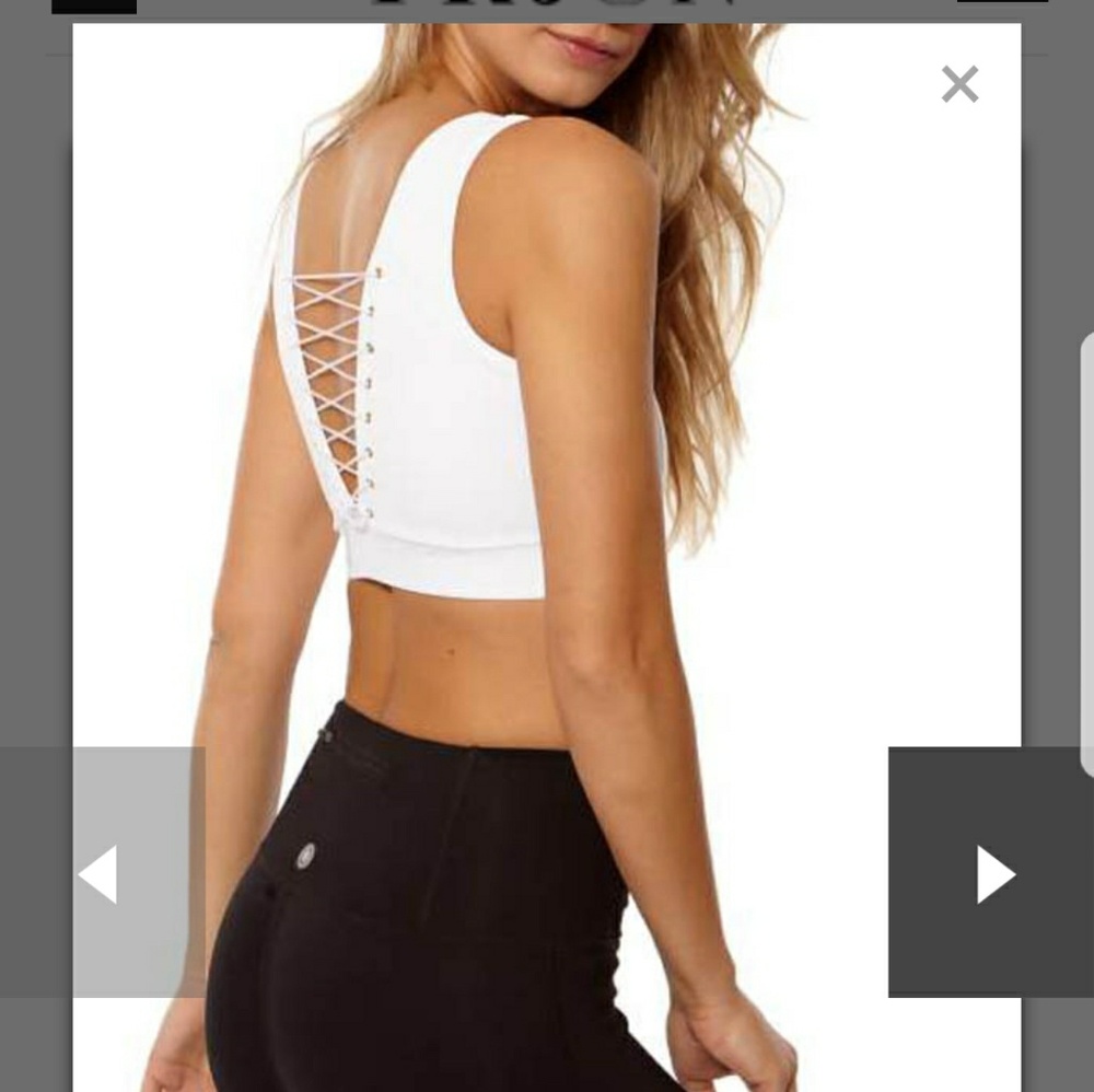 NWOT White Classic Criss-Cross Sports Bra