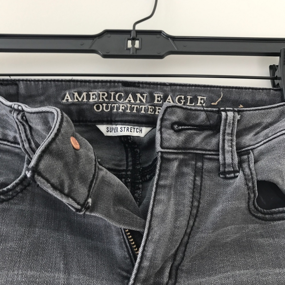 american eagle dark gray skinny jeans