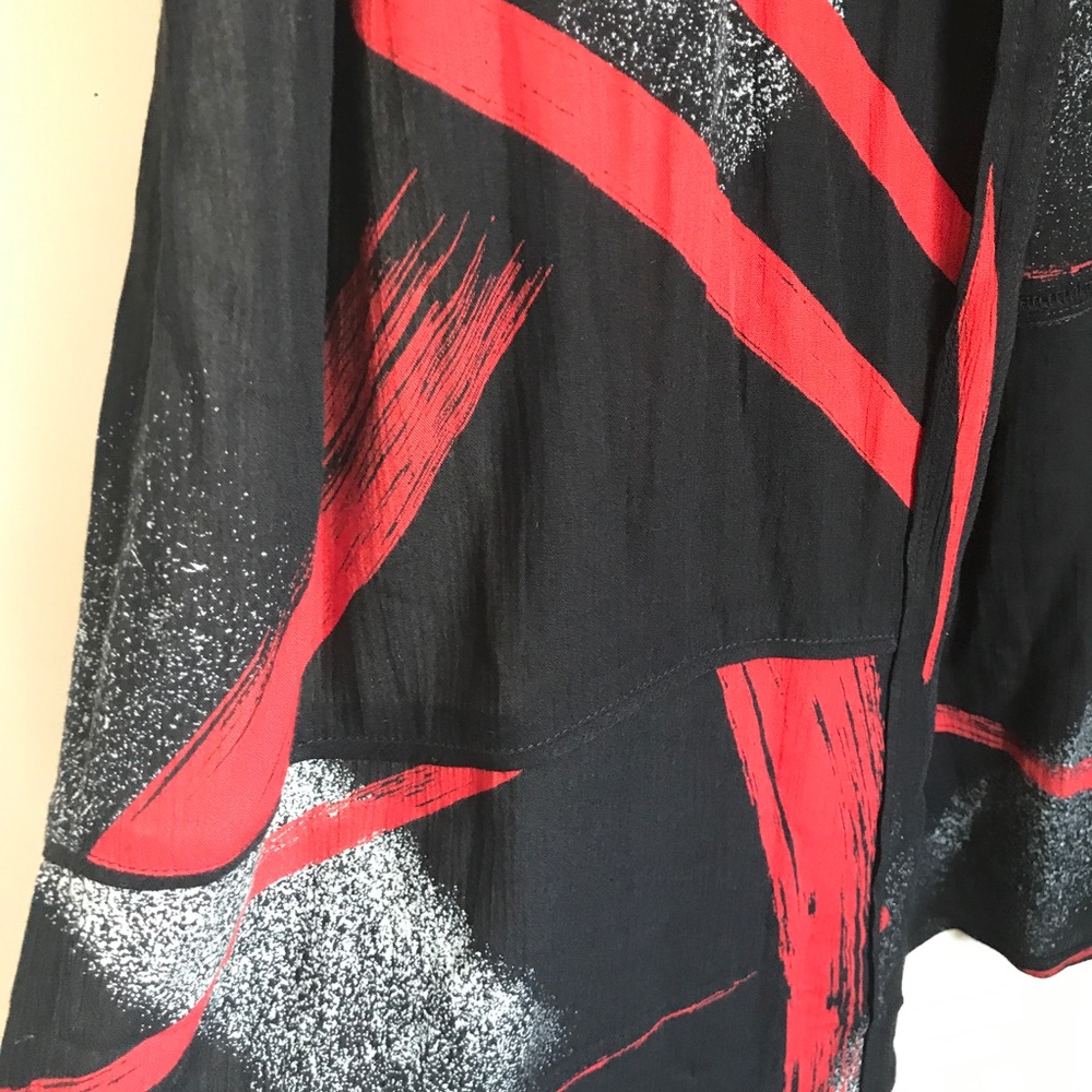 Mail Open Long Duster Plus Size Black Print - Picture 8 of 8