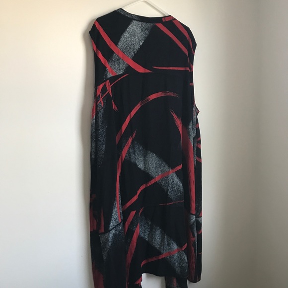 Mail Open Long Duster Plus Size Black Print - Picture 4 of 8