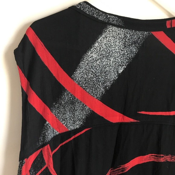 Mail Open Long Duster Plus Size Black Print - Picture 6 of 8