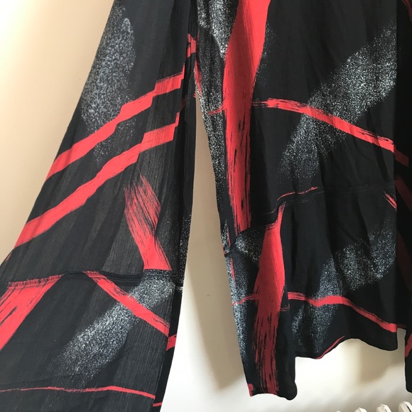 Mail Open Long Duster Plus Size Black Print - Picture 7 of 8