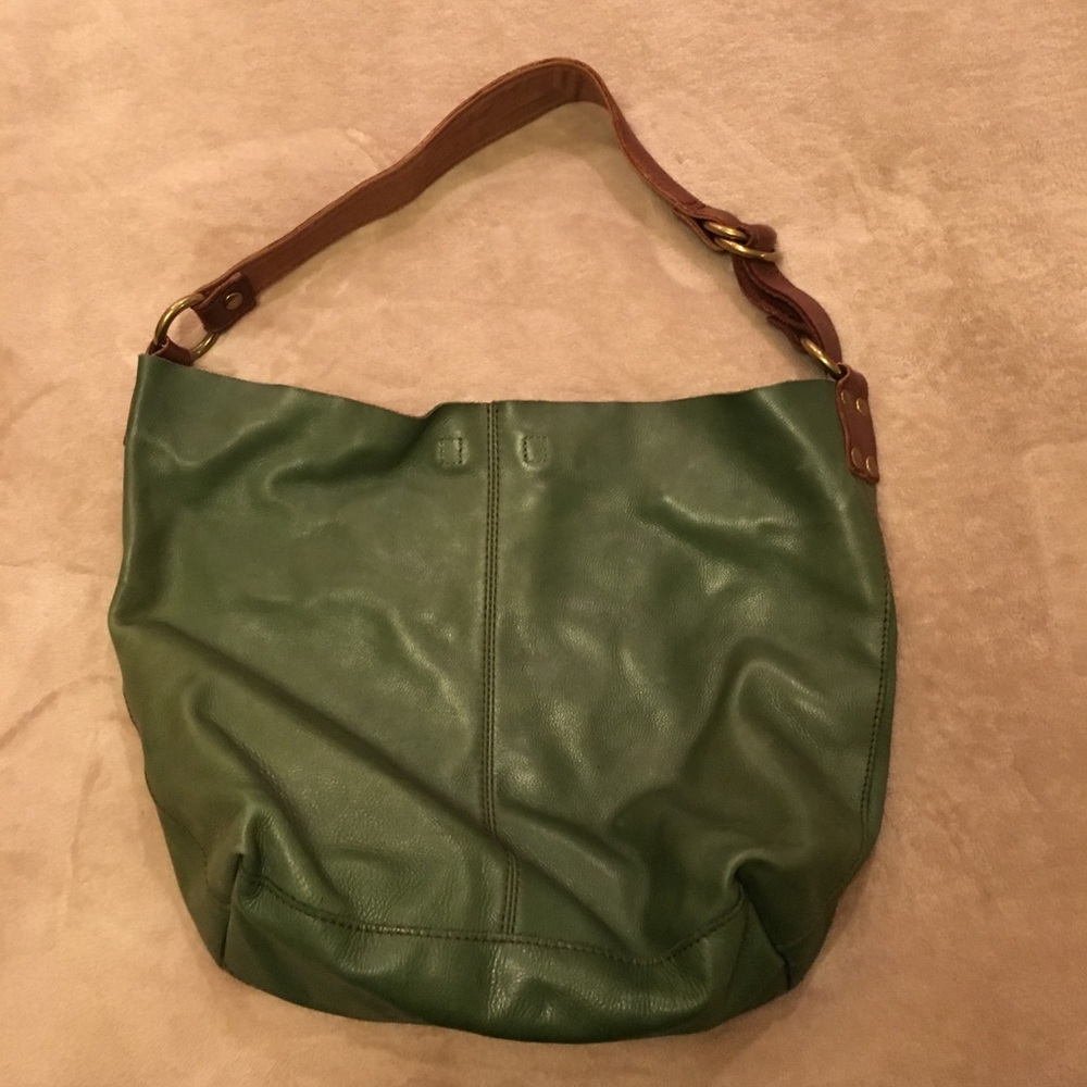 💯Authentic Lucky Brand Green 100% Leather Handbag