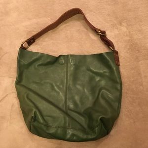 💯Authentic Lucky Brand Green 100% Leather Handbag