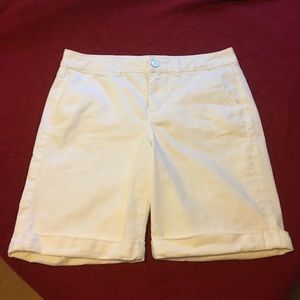 Lane Bryant White Denim Bermuda Shorts Size 14.
