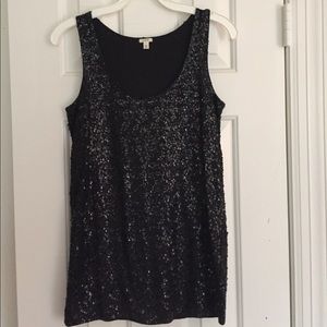 Black sequin tank top