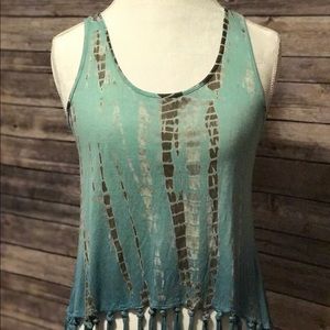 AMERICAN RAG SLEEVELESS TASSELS TANK TOP!
