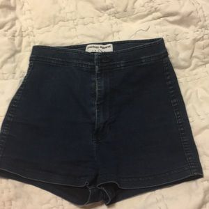 High waisted dark wash shorts
