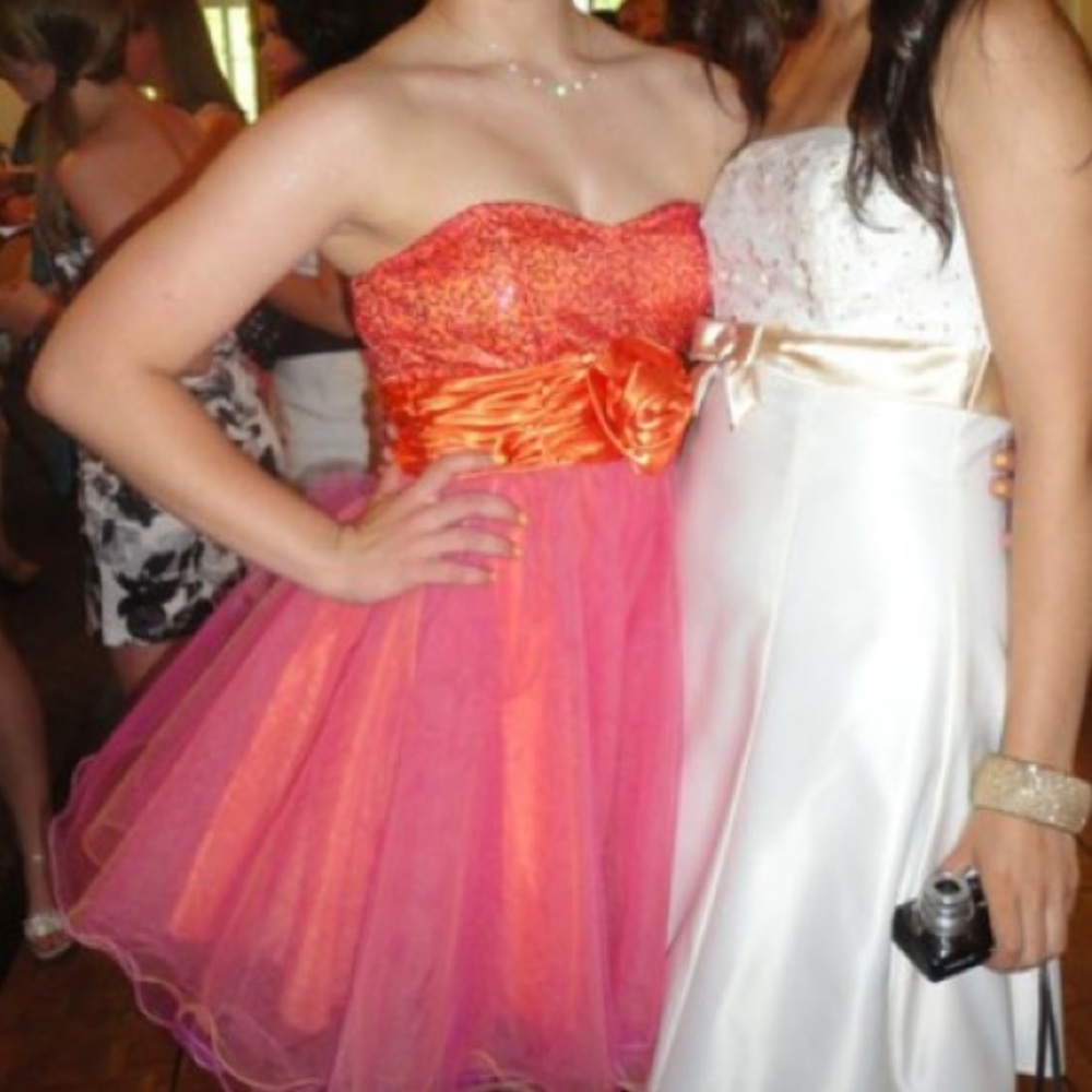 Pink and orange formal dress