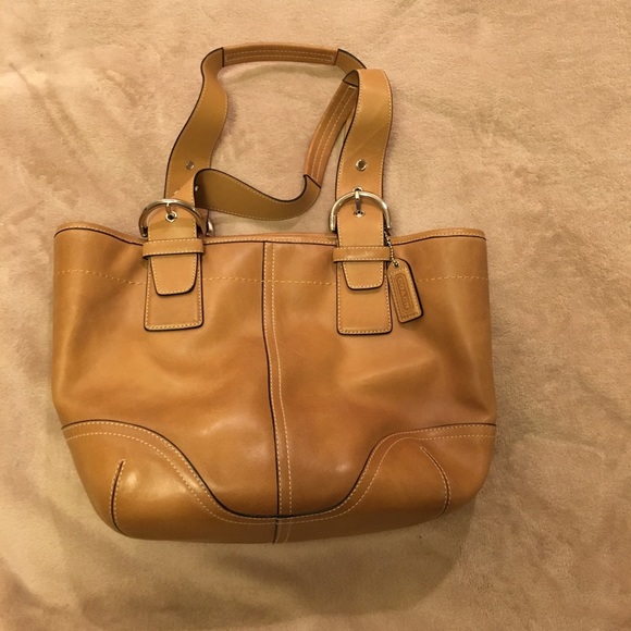 💯Coach Tan Leather Satchel &a Wallet - Picture 2 of 7