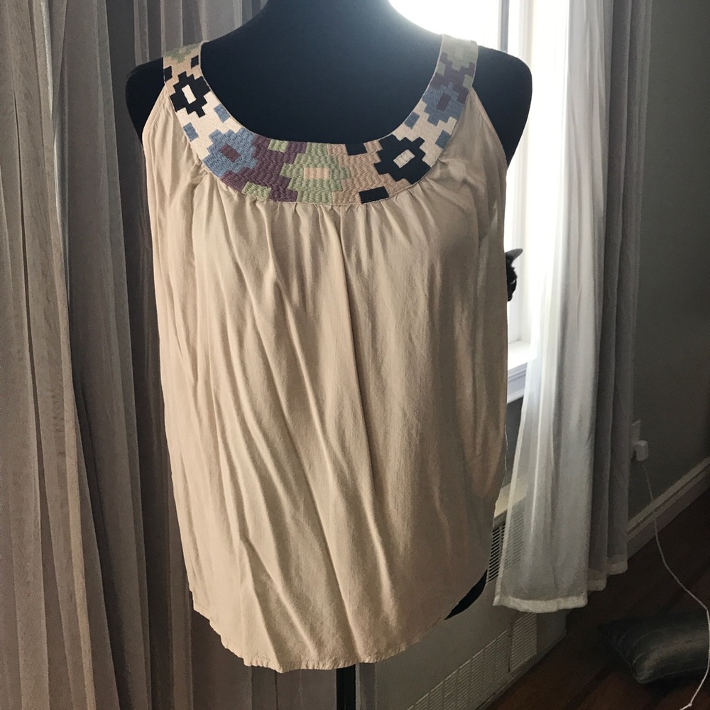 Beige Love Stitch flowy tank