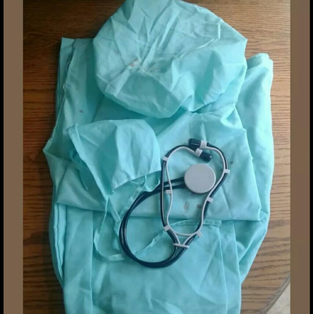 Green Doctors Surgeon Scrubs Costume Sz XL (E)