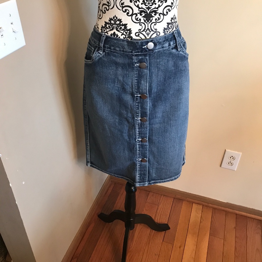 Cato Button Jean Skirt