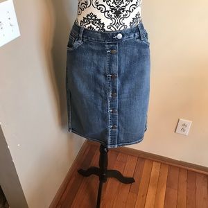 Cato Button Jean Skirt